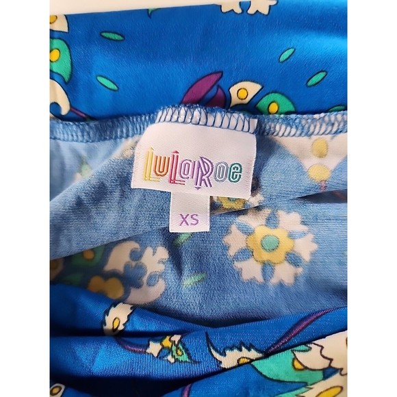 LULAROE Womens XS Blue Floral Long Maxi Skirt Stretch Modest Floral Print - Picture 6 of 6